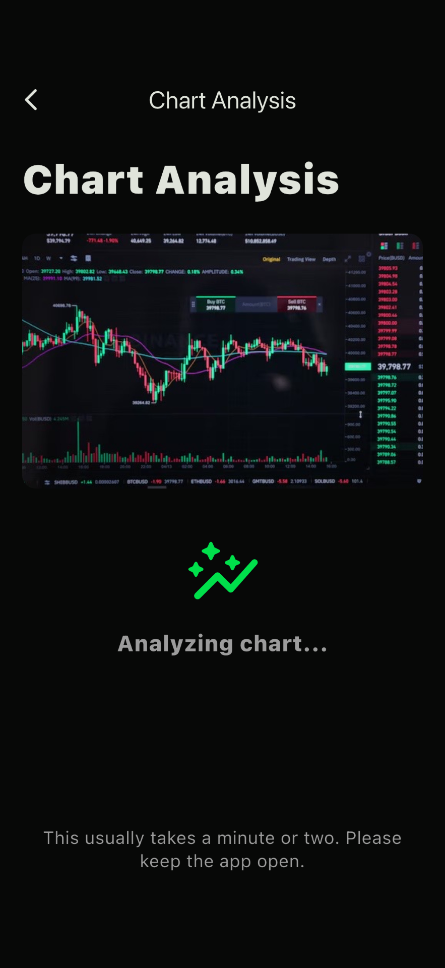 AI in Action screen of GreenLine Trade iOS app